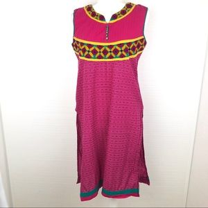 Indian Embroidered Tunic Dress Boho Ethnic World